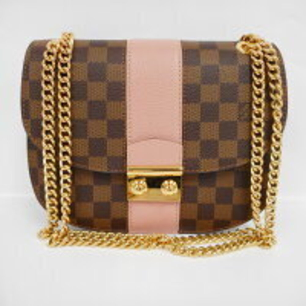 Louis Vuitton Chain Shoulder Bag White Damier Magnolia